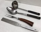 4 VTG STAINLESS STEEL UTENSILS ACE CHEF LADEL, CATALINA-SPOON , SPATULA, FORK