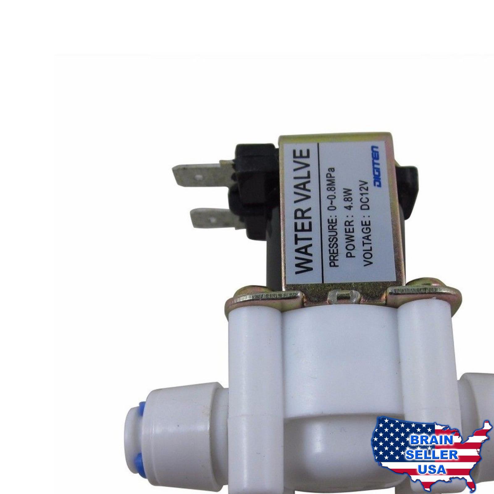 DIGITEN DC 12V Water Solenoid Valve Quick Connect 1//4 Inlet Feed N//C Normally Closed No Water Pressure