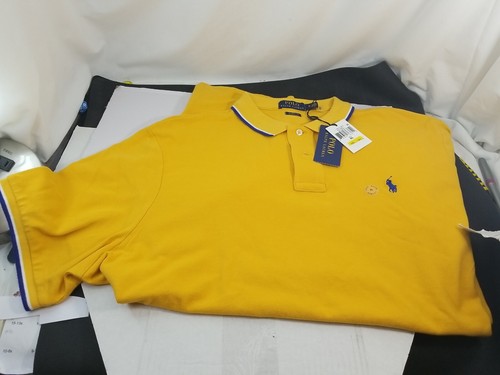 NWT Ralph Lauren Boys' Gold Bugle Classic Fit Mesh Polo Shirt XL(18-20) pmy0623a - Picture 4 of 13