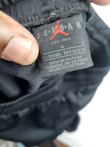 Nike Air Jordan Pants Boys 12 13 Black Elastic Baggy Athletic Hoop Sweats Light - Picture 5 of 8