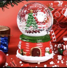 Santa Claus Snow Globe Music Box with Night Light
