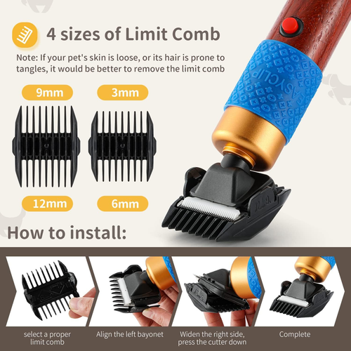 CGOLDENWALL Tosatrice per Cani 200W, Con Cavo Di Alimentazione Da 3M E 2 Lame, B - Imagen 5 de 12