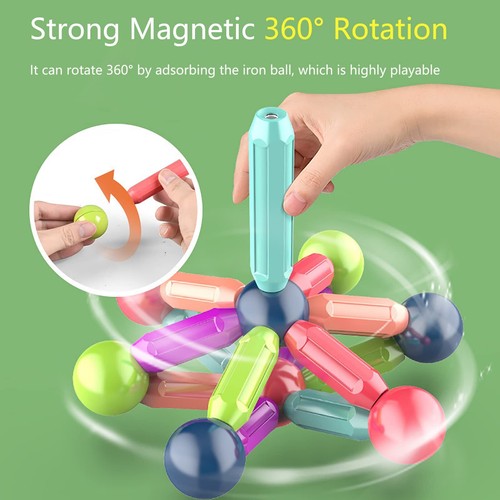 64stk Blocks Magnetic Building Kinder Spielzeug Magnetische Bausteine Blöcke - Bild 5 von 12
