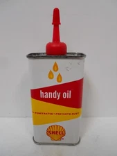 Vintage SHELL 4 oz HANDY OIL (NOS) Metal Can  Gas / Service Station  Shop/Garage
