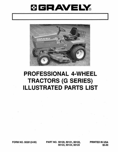 Gravely Pro G Professional G Traktor Serviceanleitung, Bediener, Teile -9-Handbücher - Bild 9 von 12