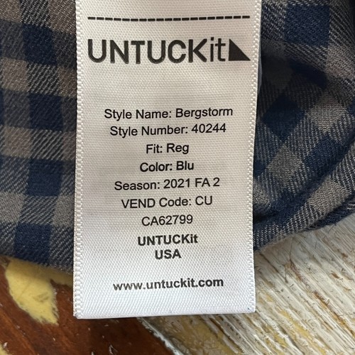 UNTUCKit XL Long Sleeve Bergstorm 40244 Reg Fit Polester Elastane Blue Gray - Picture 5 of 7
