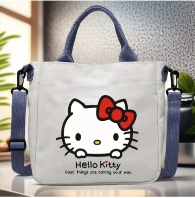 Hello Kitty Handbag Tote Canvas Crossbody Bag Women Girls
