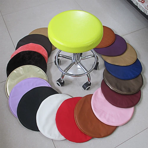 Round Bar Stool Cover Chair Pu Leather Seat Cushion Pad Elastic Protector Covers