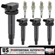 4 Ignition Coil+Spark Plug Pack For 2001-2009 Toyota Camry rav4 2.4L UF333 OEM