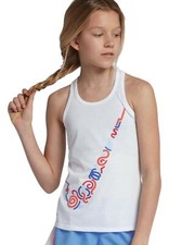 Nike Girl's Dri-Fit Squiggle Swoosh Graphic Tank Top Size Large 913192-100
