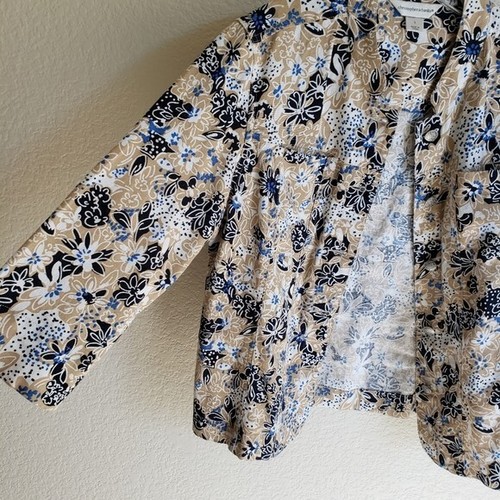 Christopher & Banks Linen/Rayon Blend Jacket Blazer Floral size S Resort Boho - Picture 8 of 12