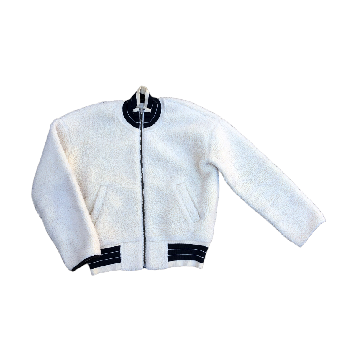 MADEWELL Thick Fleece Sherpa Full Zip Jacket Women's XXS Beige Fuzzy Long  Sleeve - Main Image