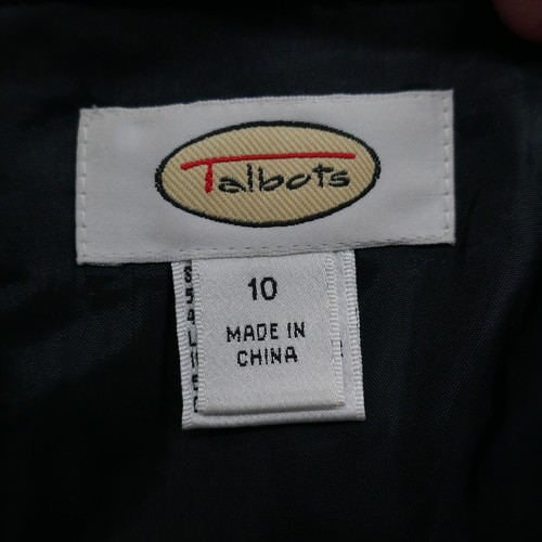 Talbots Womens Lined Floral Pencil Skirt 10 White Black Vintage Wool Rayon Blend - Picture 8 of 14
