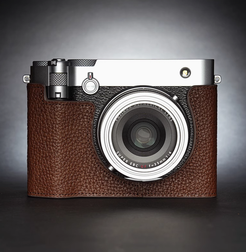 Handgefertigte Echtleder Kamera Halb Tasche Hülle für Fujifilm GFX100RF - Bild 25 von 29