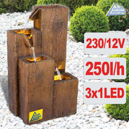 GARTENBRUNNEN SPRING BRUNNEN KASKADENBRUNNEN ZIER SET WASSER GARTEN MIT LED DEKO - Bild 2 von 6