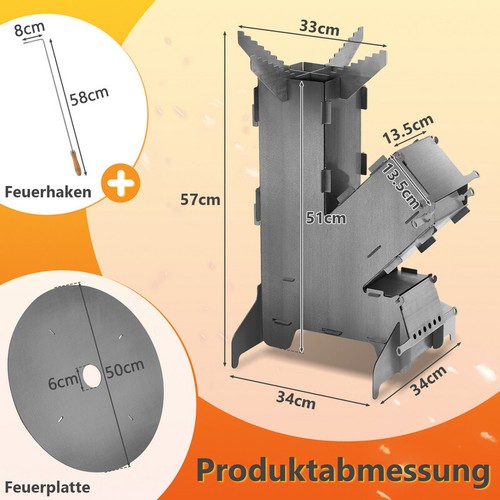 Raketenofen aus 3 mm Stahl Ofen für Dutch Oven Stove Heizen schnell Fire Rocket - Bild 2 von 13