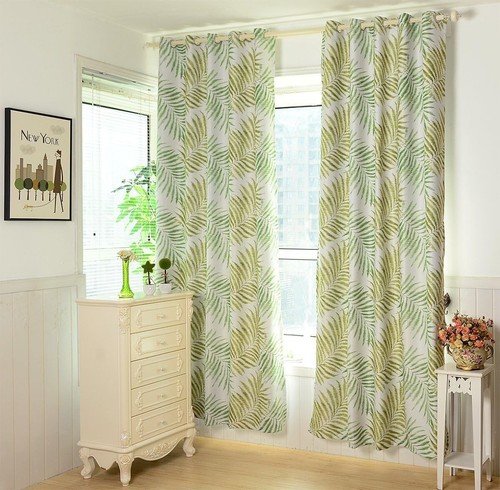 2-Pack Pastoral Palm Tree Blackout Draperies - Noise Reducing & Energy Efficient - Picture 6 of 9