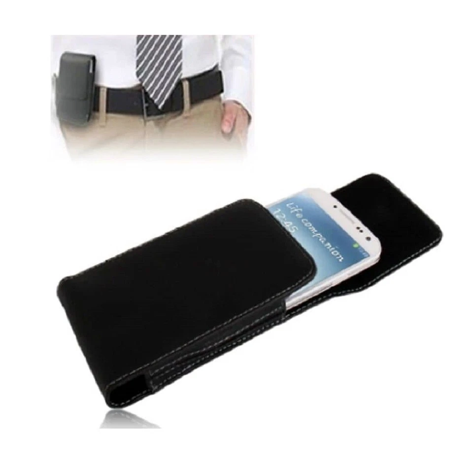 for HTC Windows Phone 8S Case Metal Belt Clip Synthetic Leather Vertical Premium - Image 4 of 4