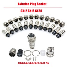 GX12/GX16/GX20 2-15Pin Aviation Plug Socket Male Female Connector Panel Metal
