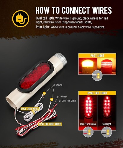 Patent Pending LED Guide on Post Lights for Boat Trailers - Enhanced Visibility - Bild 6 von 11