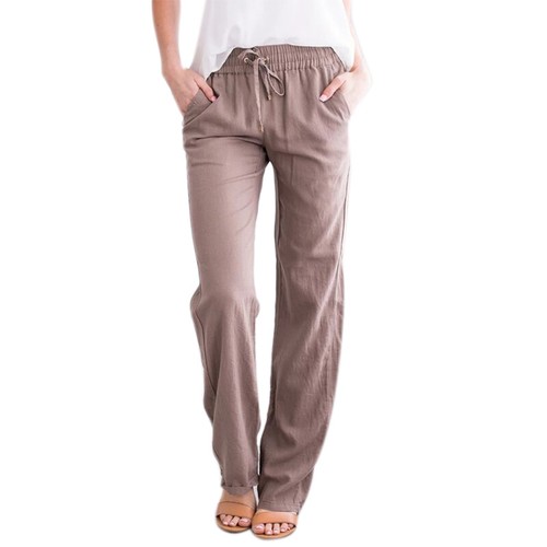 Plain Lady Lounge Pants Soft Palazzo Drawstring Baggy Fit Trousers Yoga Dance - Picture 18 of 29