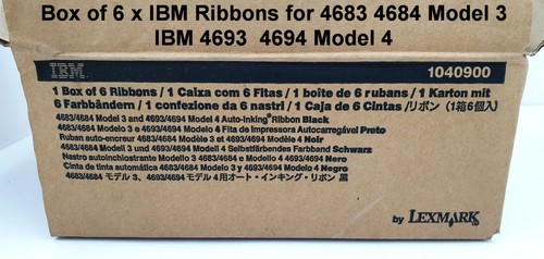 IBM 1040900 Box of 6 x Ribbons for 4683 4684 Model 3 4693  4694 Model 4 GENUINE - Picture 1 of 3