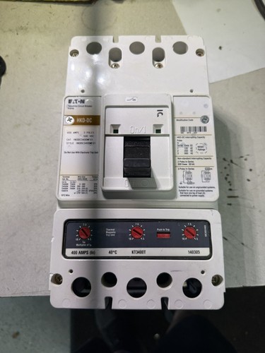 HKDDC3400 Cutler Hammer Eaton 400 amp 600 VDC Circuit Breaker HKDDC3400WF01
