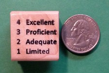 Excellent/Proficient/Adequate/Limited - 4321 Teacher's Rubber Stamp Wood Mounted