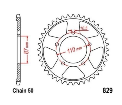 Roue a Chaîne 47 Dents pour Rénover la Transmission Suzuki GSF 650 SA