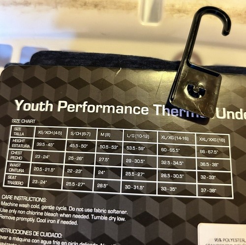 BOYS ATHLETIC WORKS YOUTH PERFORMANCE THERMAL UNDERWEAR Size XS 4/5 - Picture 2 of 3