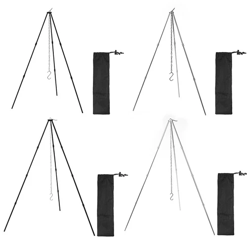 Treppiede falò da campeggio treppiede da cucina portatile da esterno attrezzatura da cucina picnic - Foto 7 di 23