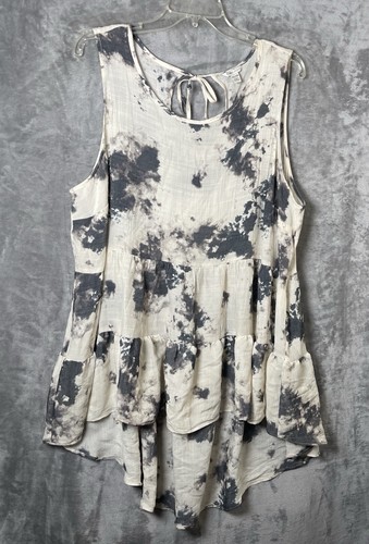 Blusa transparente para mujer Cato sin mangas alta baja blanca/gris talla 18/20 - Imagen 2 de 8