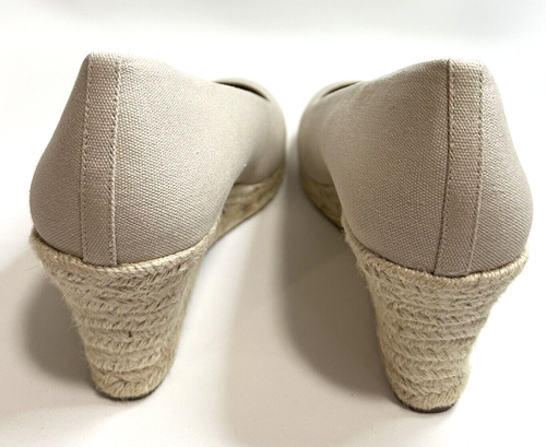 J.Crew Factory Shoes Women's Size 12 Canvas Espadrille Flax Beige - Picture 6 of 11
