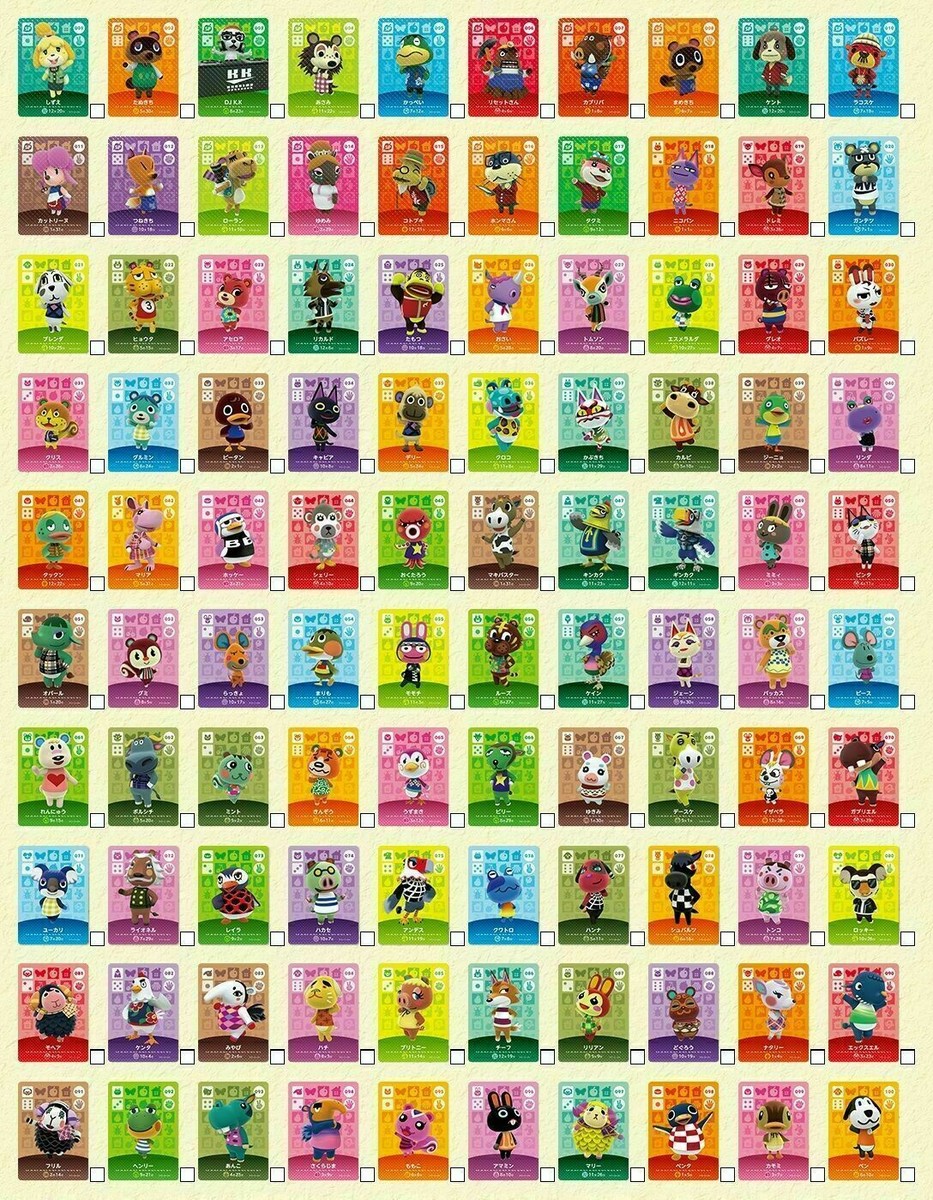 001 448 Animal Crossing New Horizons Series 100pcs Amiibo Cards Pick Your Own