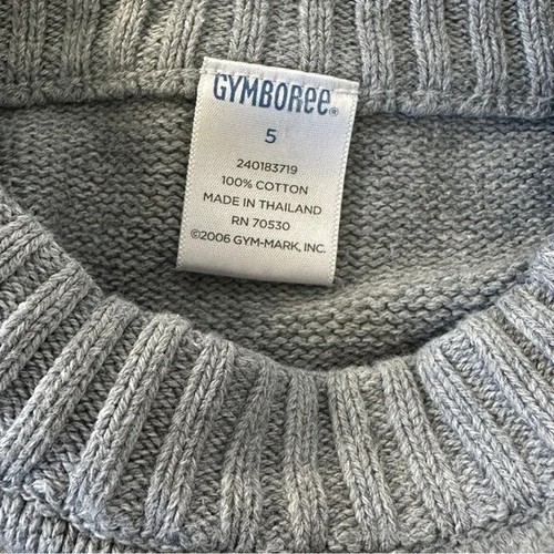 Gymboree Classic Tractor Gray Knit Cotton Crewneck Sweater Boys 5 Farm 2006 - Picture 3 of 7