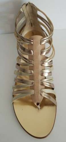 Jimmy Choo CHAYA Nude Patent Gold Leather Gladiator Sandals EU 36.5 I LOVE SHOES - Picture 5 of 8