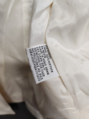 ALBERT NIPON Evening Sz 4 Dress Jacket Blazer Wool cream Embroidered Beaded - Picture 9 of 11