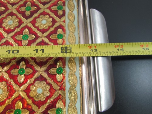 Vintage Navkar Handarbeit Meenakari traditionelles indisches Serviertablett Deko - Bild 12 von 15