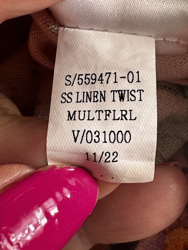 Old Navy Maxikleid Blumen Leinen Gr. S Twist Wickel Tropical Resort Urlaub Reise - Bild 11 von 11