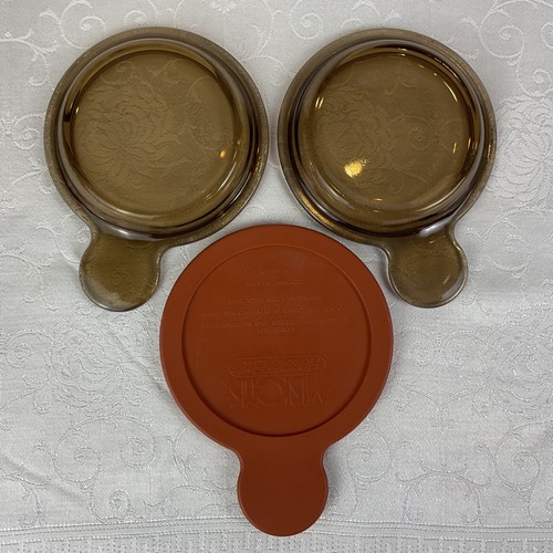 (3) Deckel für Visions Bernstein Grab-It Schüssel 2 Glas 1 Kunststoff sehr guter Zustand keine Chips oder Risse - Bild 2 von 8