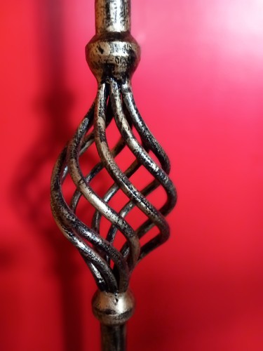 Vintage Handmade Wrought Iron Floor Candlestick - Picture 4 of 9