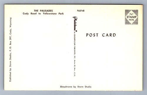Postcard Vtg Wyoming The Palisades Cody Road Yellowstone National Park - Picture 2 of 2