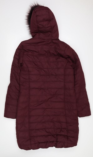 Regatta Women's Red Long Puffer Jacket Size 12 - Picture 2 of 12