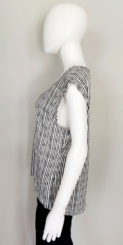 Camiseta Athleta Breezy Muscle para mujer XL negra blanca cuello redondo sin mangas - Imagen 6 de 10