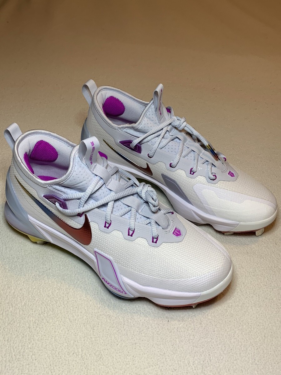 Nike Force Zoom Trout 9 Elite White Rainbow Baseball Cleats