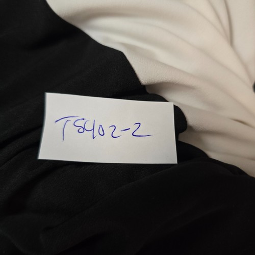 Noni B Womens Blouse Top Size XL Black Ivory Stretch Knit Short Sleeve Cowl Neck - Picture 14 of 14