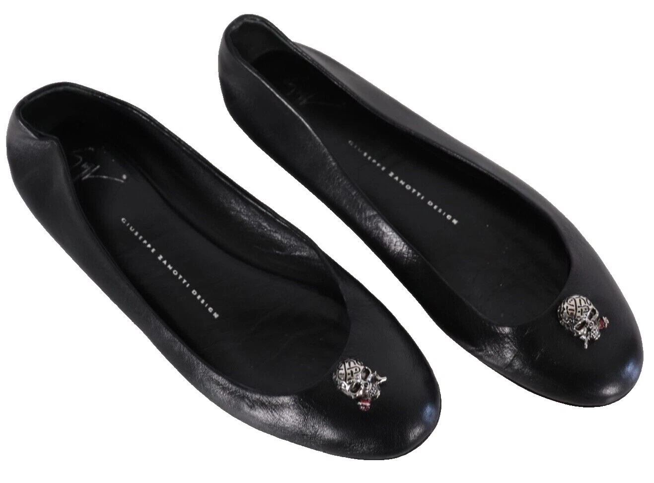 Planos superiores de cuero de ballet para mujer Giuseppe Zanotti