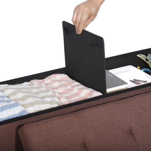Storage Ottoman Bench Chest Bedroom Entryway Living Room Footrest Multi-Color - Picture 22 of 82