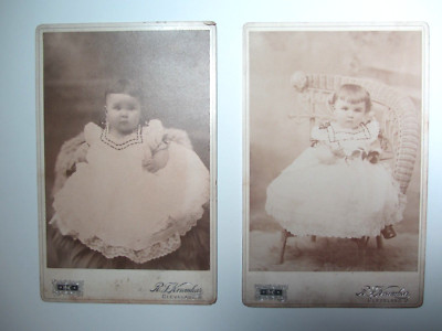 Nina & Adele Shaughnessy - Antique Cabinet Card Photos - Cleveland OH - Cuyahoga