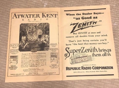 Vintage Tube Radio Advertising Detroit Area - Picture 5 of 6
